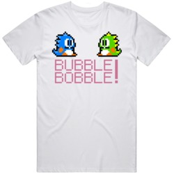 Classic Retro Bobble Bubble Video Game Sprite Characters T Shirt