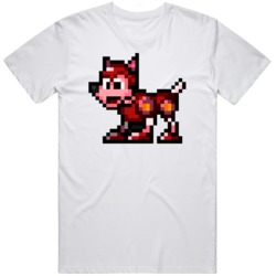 Mega Man 3 Rush 8 Bit Character Video Game Fan  T Shirt