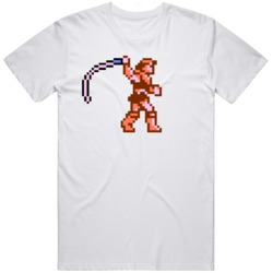 Castlevania 8 Bit Character Simon Belmont Whip Video Game Fan T Shirt