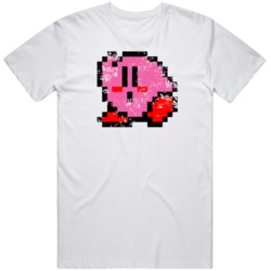 Kirby 8 Bit Character Retro Video Game Fan Distressed T Shirt