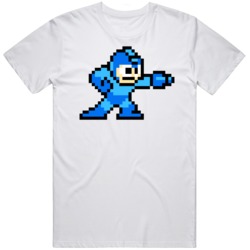 Megaman 8 Bit Character Retro Video Game Fan  T Shirt