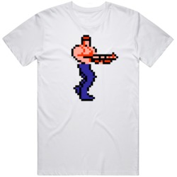 Bill Rizer 8 Bit Character Contra Retro Video Game Fan T Shirt