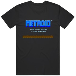 Retro Classic Video Game Fan Metroid Start Screen T Shirt