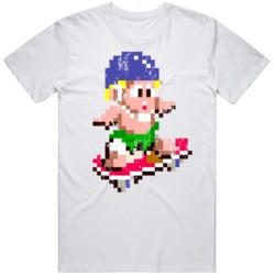 Wonderboy Skateboard Cool Retro Video Game Fan Distressed T Shirt
