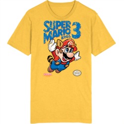 Super Mario 3 Cover Art Retro Video Game Fan Distressed T Shirt