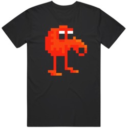 Q Bert 8 Bit Retro Colleco Vision Atari Video Game  Fan T Shirt