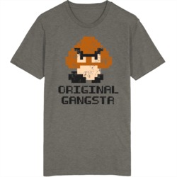 Retro Super Mario Goomba Original Gansta Distressed Video Game Fan T S