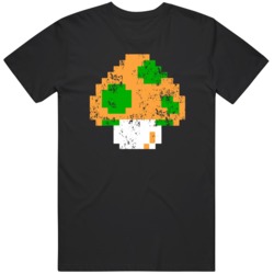 Retro Super Mario Original  1 Up Mushroom Distressed Video Game Fan T 
