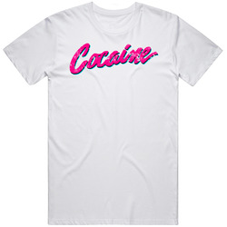 Cocaine Miami Vice Parody Distressed  T Shirt