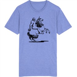 Bigfoot Riding a Unicorn  T Shirt