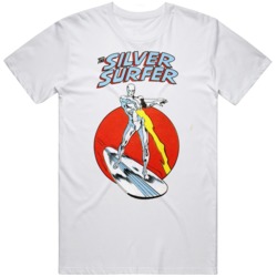 Retro 78 Playing Card The Silver Surfer Retro Comic Fan   T Shirt