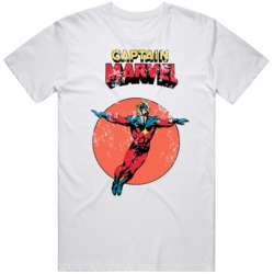 Retro 78 Playing Card Captain Marvel Distressed Retro Comic Fan  T Shi