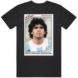 Soccer Legend Diego Maradona Argentina Playing Card Fan  T Shirt