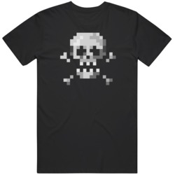 Skull and Crossbones Pixel 8 Bit  T Shirt