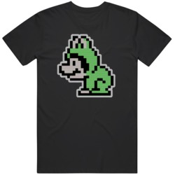 Retro Super Mario Frog Suit Distorted Video Game Fan  T Shirt