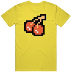 Pac Man Cherries Retro 1980 Video Game Fan  T Shirt