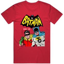 Retro Batman Adam West Tv Show  Wax Pack Fan  T Shirt