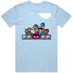 Classic Video Game 8 Bit Mega Man Group Shot Fan T Shirt