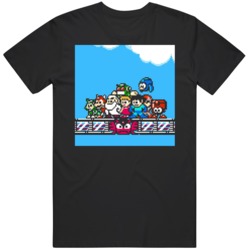 Classic Video Game 8 Bit Mega Man Group Shot Fan v2 T Shirt
