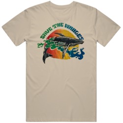 Replica  1970s Save The Whales Hippie Boho Retro T Shirt