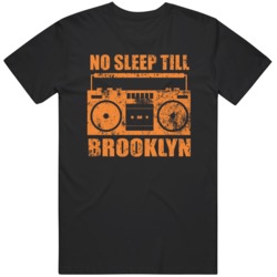 No Sleep Till Brooklyn Distressed Hip Hop Fan  T Shirt