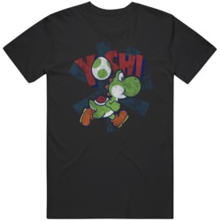 Retro Classic video Game Super Mario Yoshi Egg Distressed  T Shirt