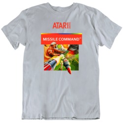 Retro Cult Classic Missile Command Video Box Cover Art  Fan T Shirt