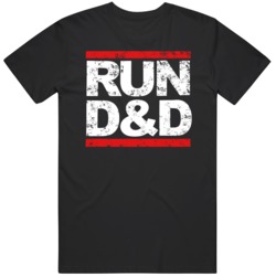 Run D&D dungeons and Dragons parody distressed T Shirt