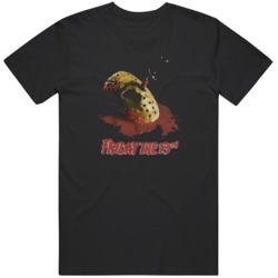 Friday the 13th Jason Vorhees Mask Retro Horror Movie  T Shirt