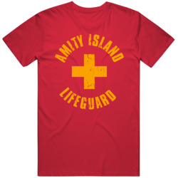 Amity Island Lifeguard Retro Movie Jaws Fan   T Shirt