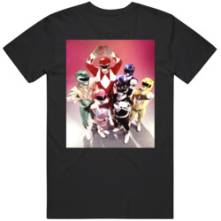 Original Power Rangers Team Photo Fan  T Shirt