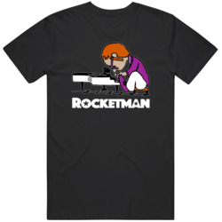 Rocketman Piano Peanuts Parody T Shirt