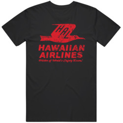 Retro Vintage Hawaiian Airlines PanAm Distressed  T Shirt