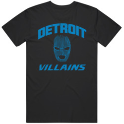 Detroit Villains Ski Mask Football Fan  T Shirt