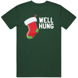 Well Hung Funny Christmas T Shirt