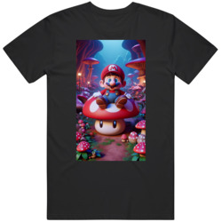 Super Mario On A Mushroom Fan T Shirt