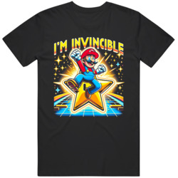 Super Mario I'm Invincible Funny Video Game Fan T Shirt