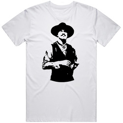Retro 90s Western Movie Tombstone Doc Holiday Silhouette  T Shirt