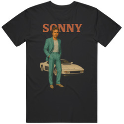 Sonny Crockett Miami Vice Vintage Retro Caricature T Shirt