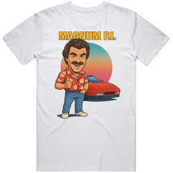 Magnum P.I. Vintage Retro Caricature  T Shirt