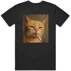 Cat Smoking Cigarette Cat Lover Meme Funny Unisex Great Gift Idea T Shirt