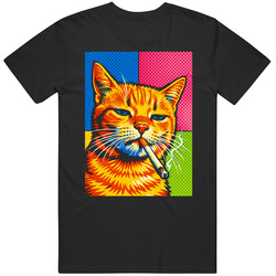 Cat Smoking Cigarette Cat Lover Meme POP ART Funny Unisex Great Gift Idea v2 T Shirt