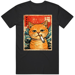 Cat Smoking Kawaii Anime Manga Japanese Cat Lover Meme Funny Unisex Great Gift Idea T Shirt