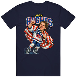 USA Golden Goal Jack Hughes Gift Idea Caricature v2 T Shirt