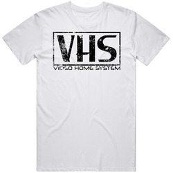 Retro VHS Video Home System Logo Vcr Cassette Tape Recorder 80s 90s Distressed T Shirt