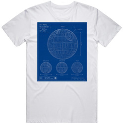 Funny Death Star Blueprints Meme Gag Cool Fan T Shirt