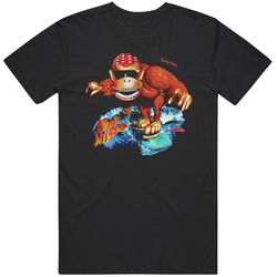 Funky Kong Surf Monkey  Video Game  Gift Fan T Shirt