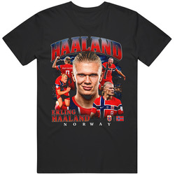 Erling Haaland Retro Norway Superstar Football Streetwear Cool Graphic T Shirt