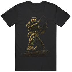 Halo 2 Master Chief  Retro  Video Game Graphic Tee Fan T Shirt