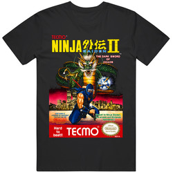 Cool Classic Ninja Gaiden II The Dark Sword NES Retro Game Box Art  Cover Fan T Shirt